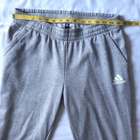 Adidas Pants Womens Large Gray Track Pants Sweatpants Tapered Zip Hems Pockets - Picture 7 of 9